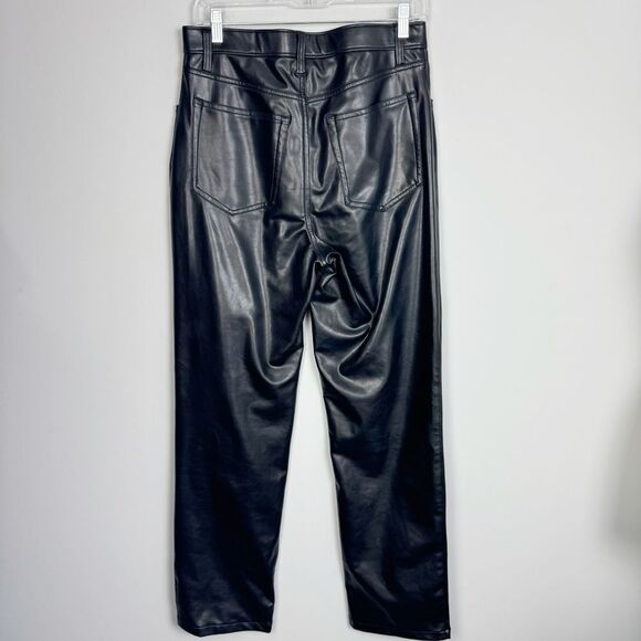 ABERCROMBIE & FITCH | Vegan Leather 90s Straight Ultra Hi Rise Pants Women’s 10 - Picture 10 of 13
